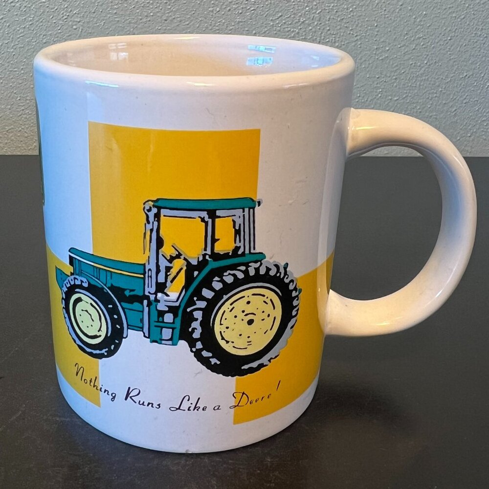 Vintage Gibson John Deere Tractor Nothing Runs Like a Deere Logo Coffee Mug Cup